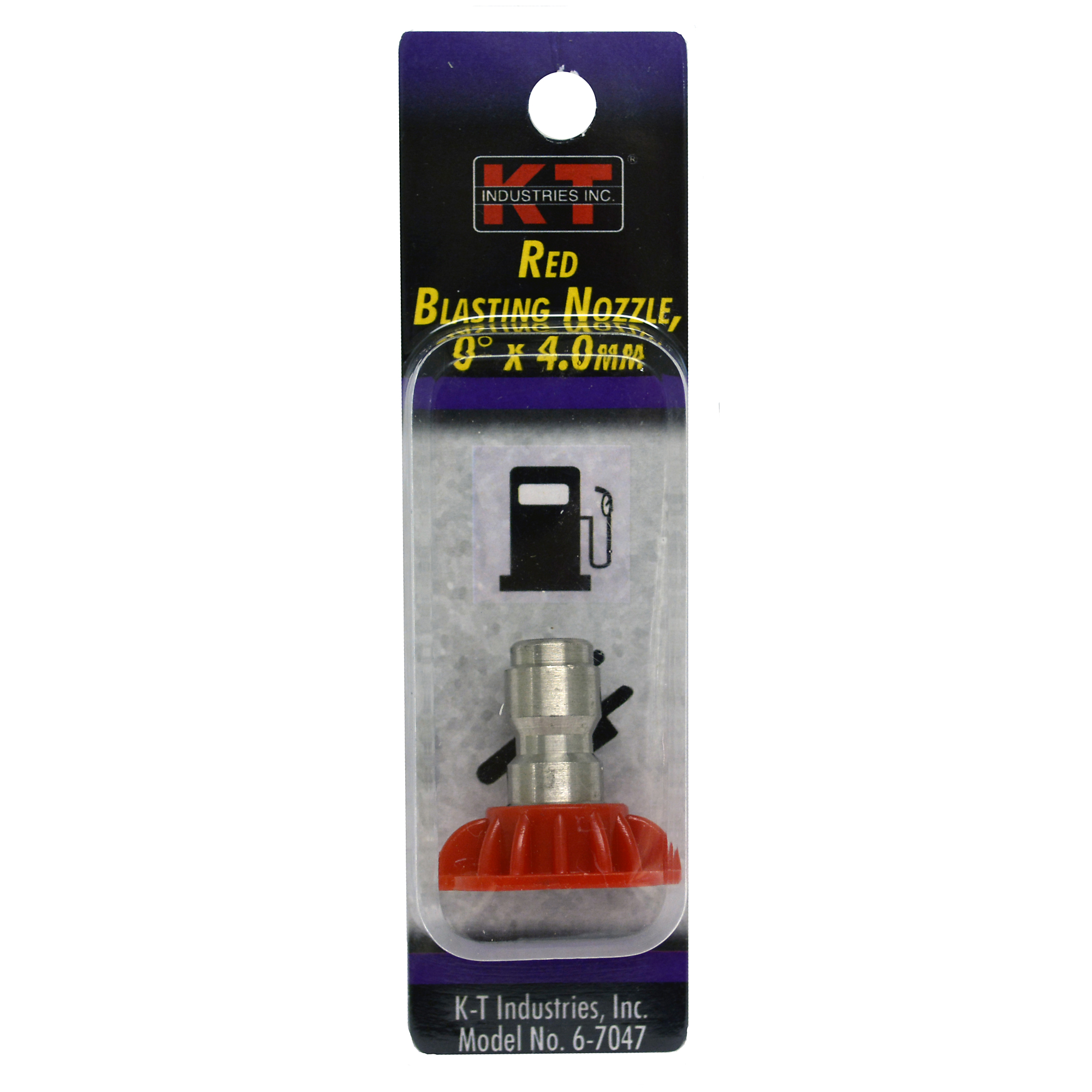 K-T Industries Red Blasting Nozzle — 0Â° x 4.0mm, 1/4in. Quick Coupler, 4000 PSI, Model# 6-7047